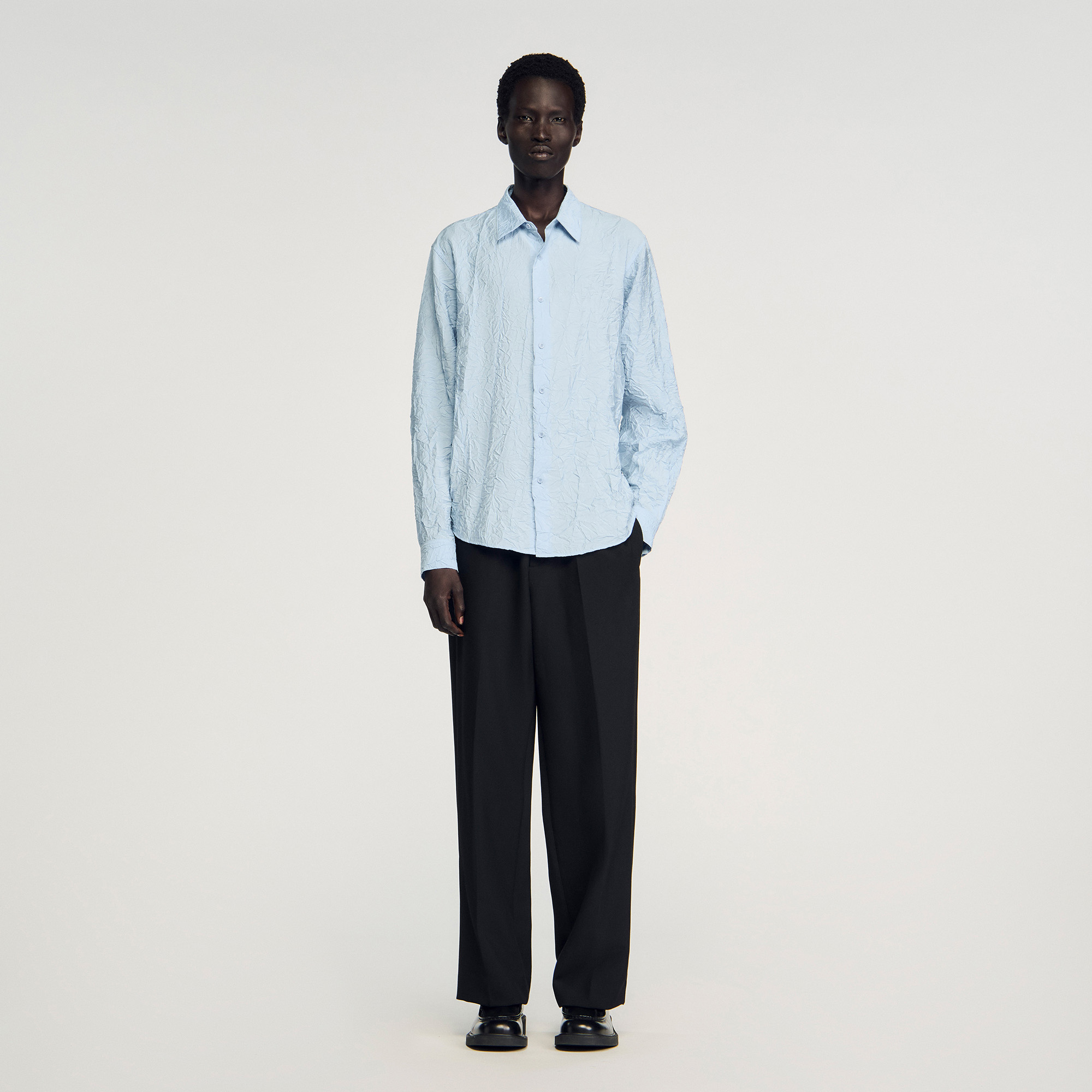 Chemise effet froissé - Sandro Paris - Modalova