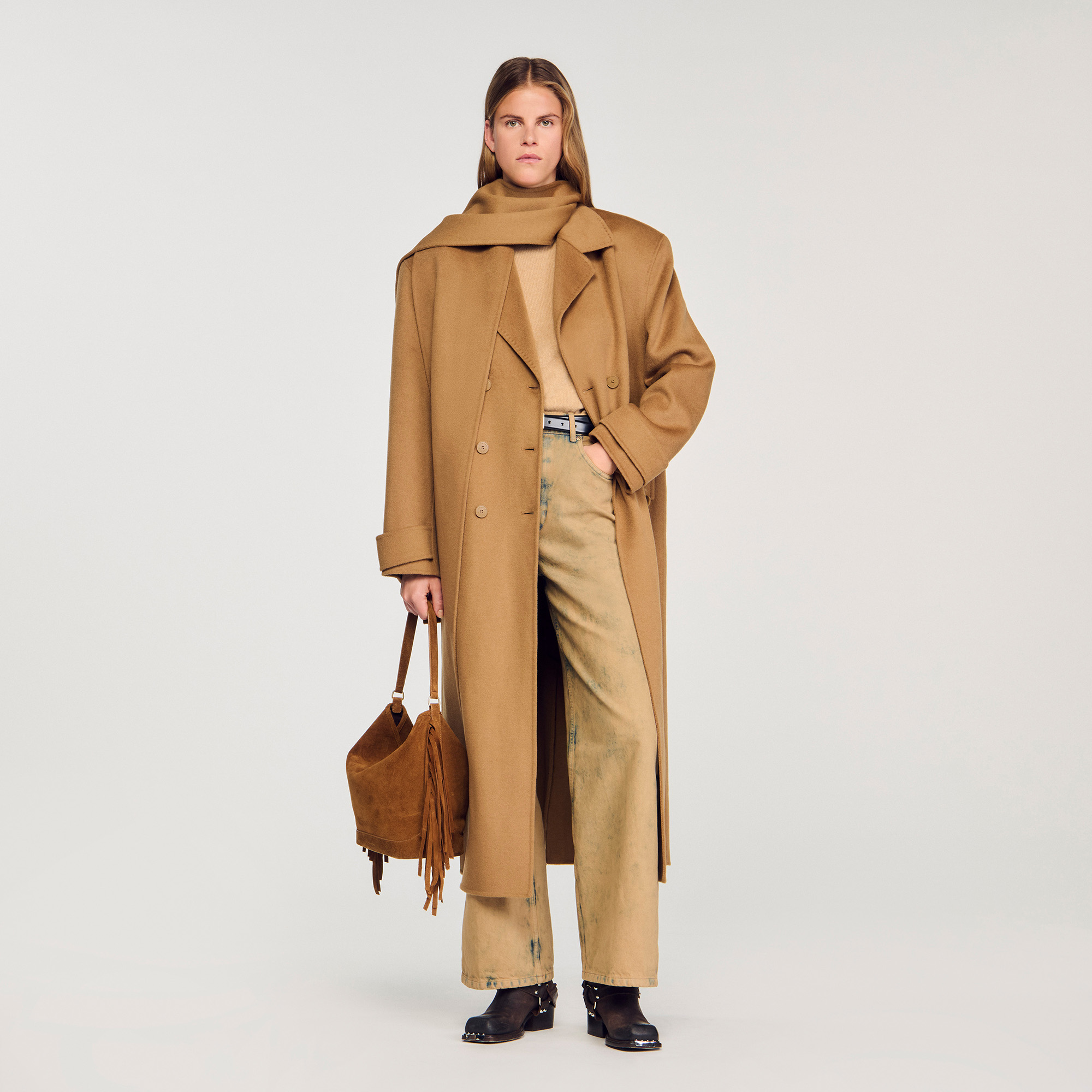 Manteau oversize en laine - Sandro Paris - Modalova