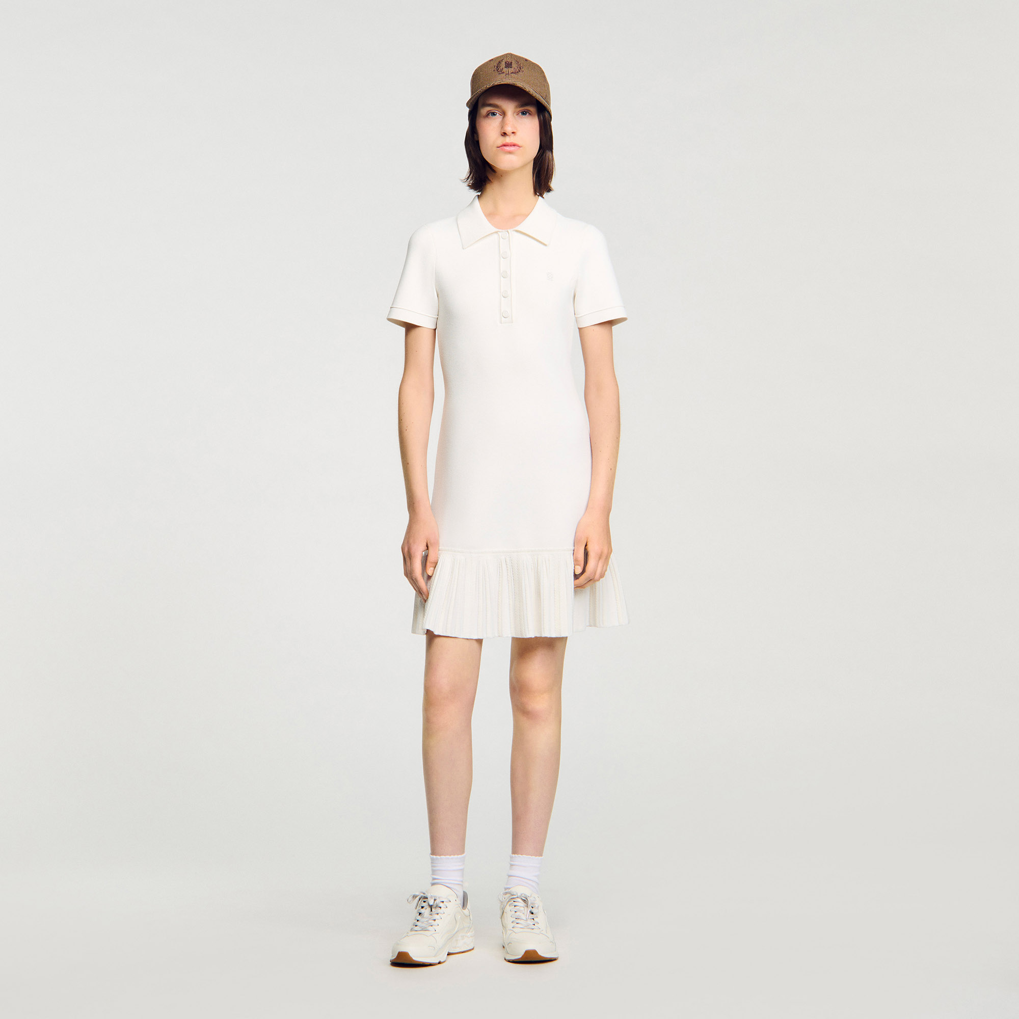 Robe courte en maille col polo - Sandro Paris - Modalova