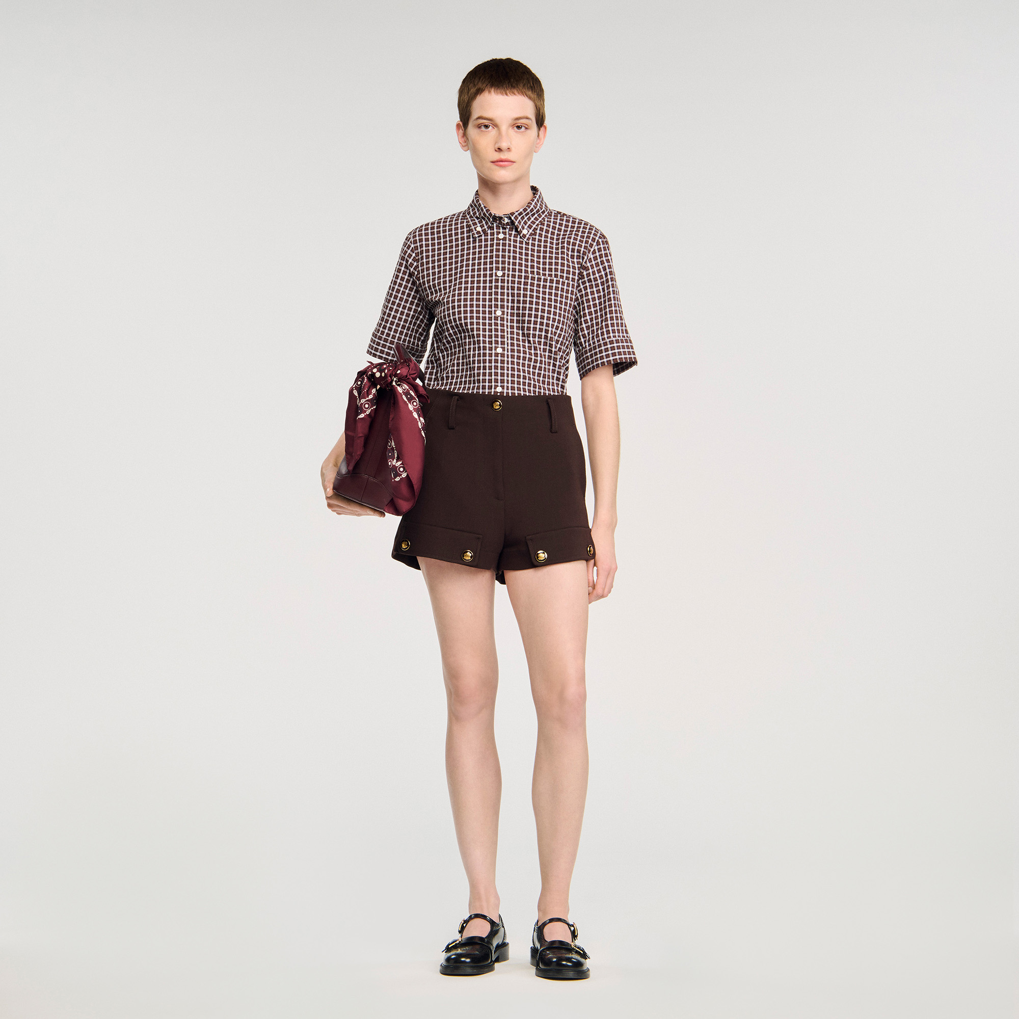 Short carpenter à boutons - Sandro Paris - Modalova