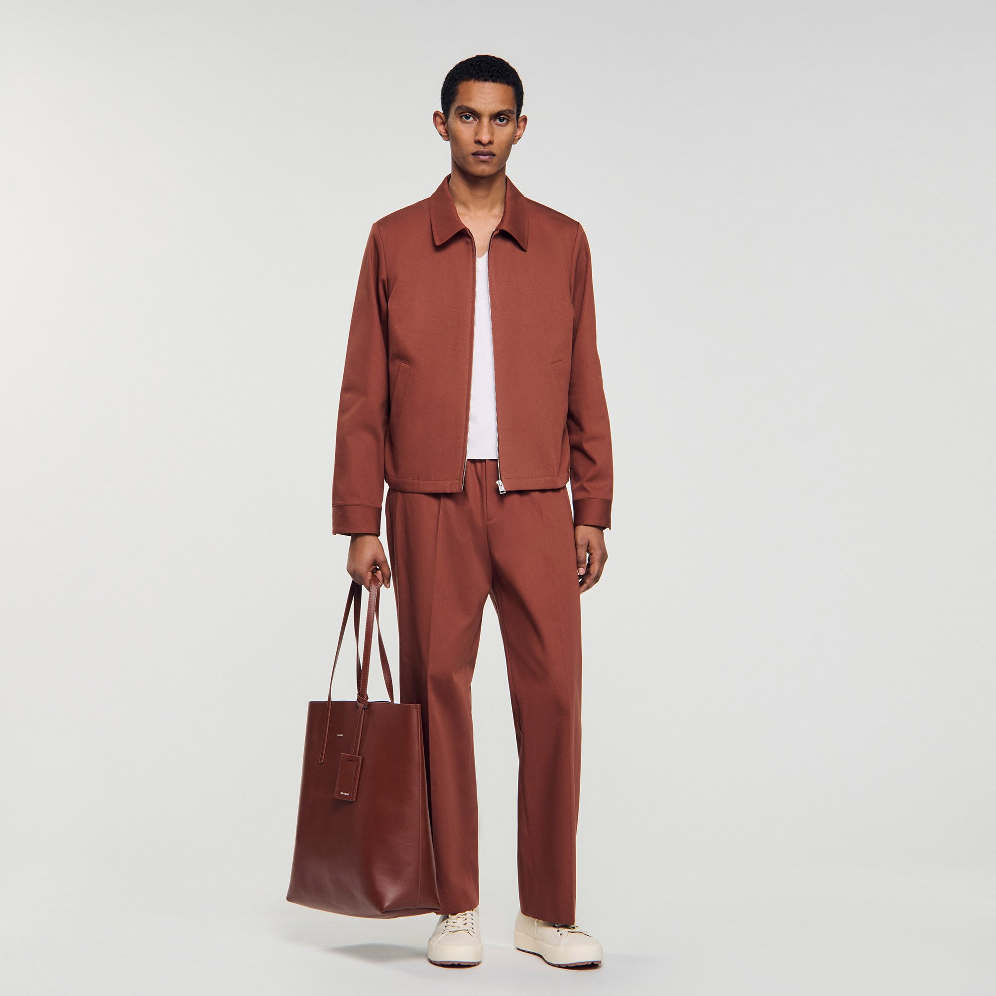 Blouson zippé en coton - Sandro Paris - Modalova