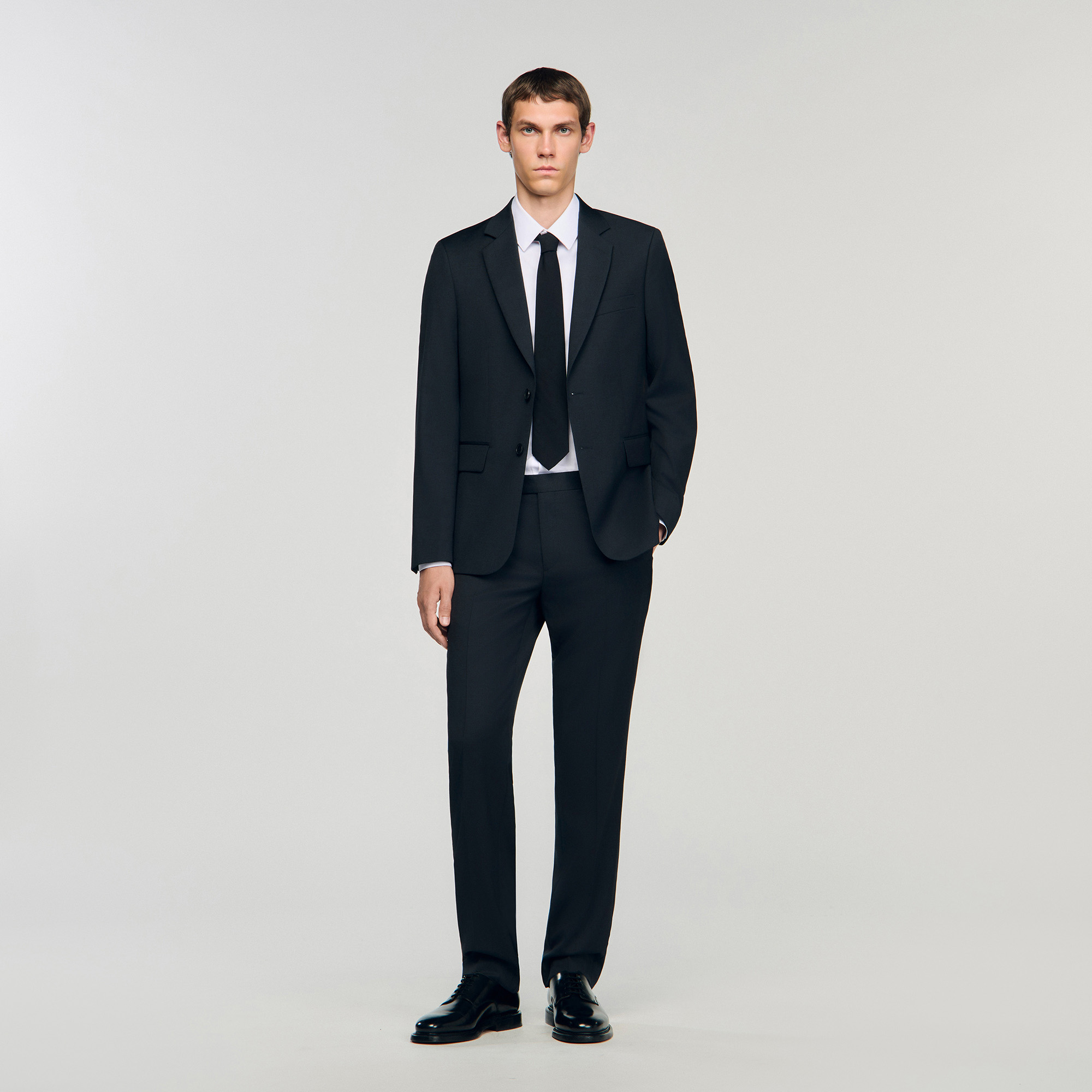 Veste de costume en laine vierge - Sandro Paris - Modalova