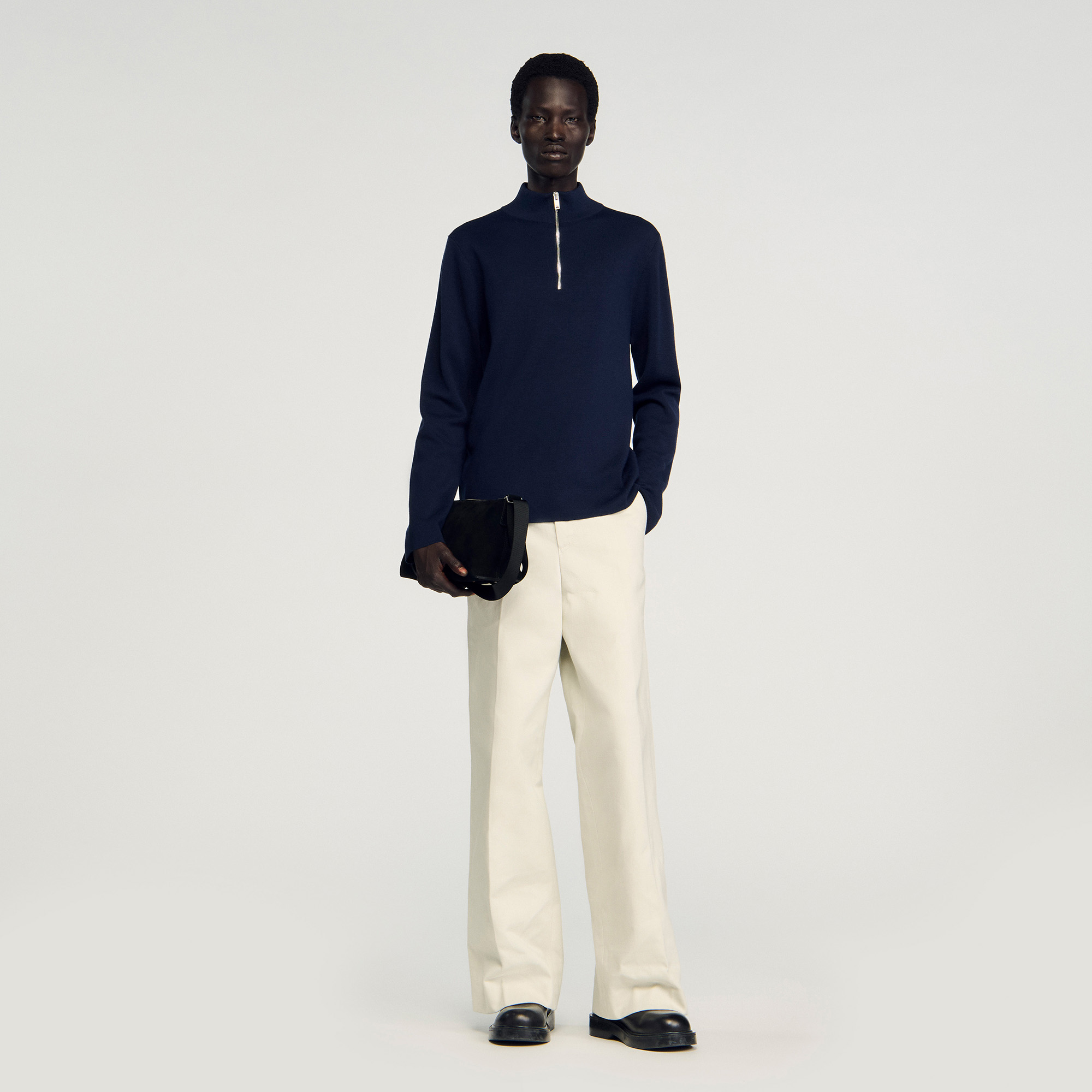 Pull en laine à col montant - Sandro Paris - Modalova