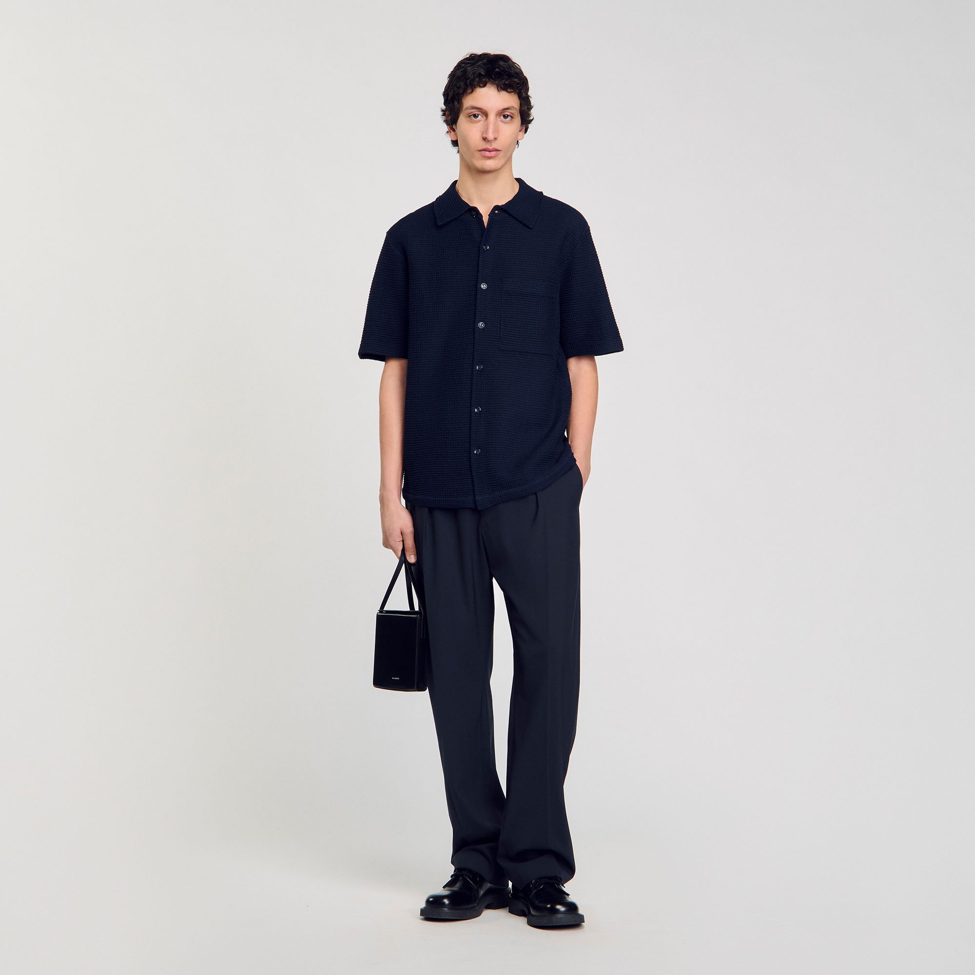 Chemise en nid d'abeille - Sandro Paris - Modalova