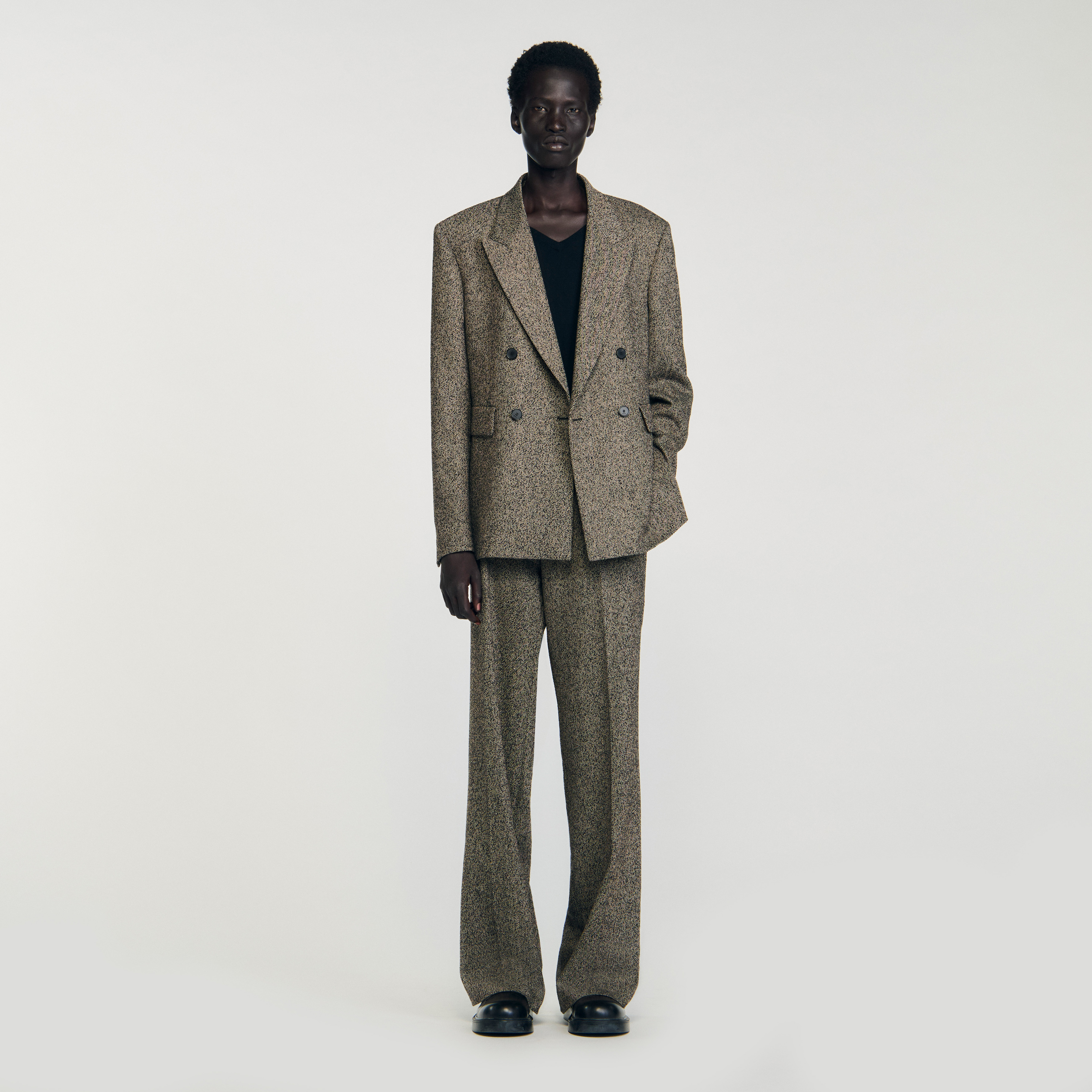 Veste de costume croisée - Sandro Paris - Modalova