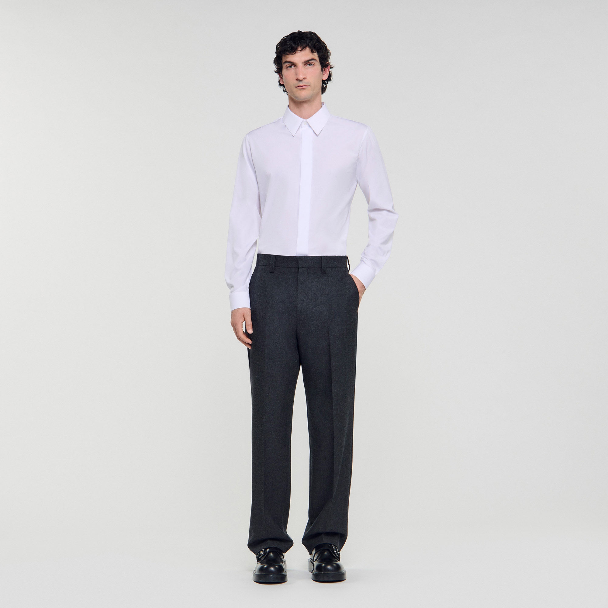 Pantalon de costume en laine - Sandro Paris - Modalova
